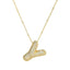 Wholesale Hip-Hop Rock Letter Zircon Pendant Necklace - 18K Gold Plated Stainless Steel with Copper Inlay