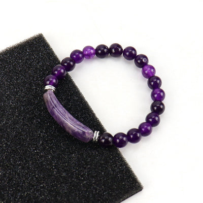 Simple Round Crystal Beaded Natural Stone Women's Bracelet