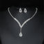 Luxury Rhinestone Necklace and Earrings Set for Women - Silver Plated Bridal Jewelry