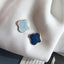 Klein Blue C Shape Alloy Stud Earrings - Niche Simple Design Korean Style for Women