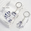 Modern Animal Metal Couple Keychain Set