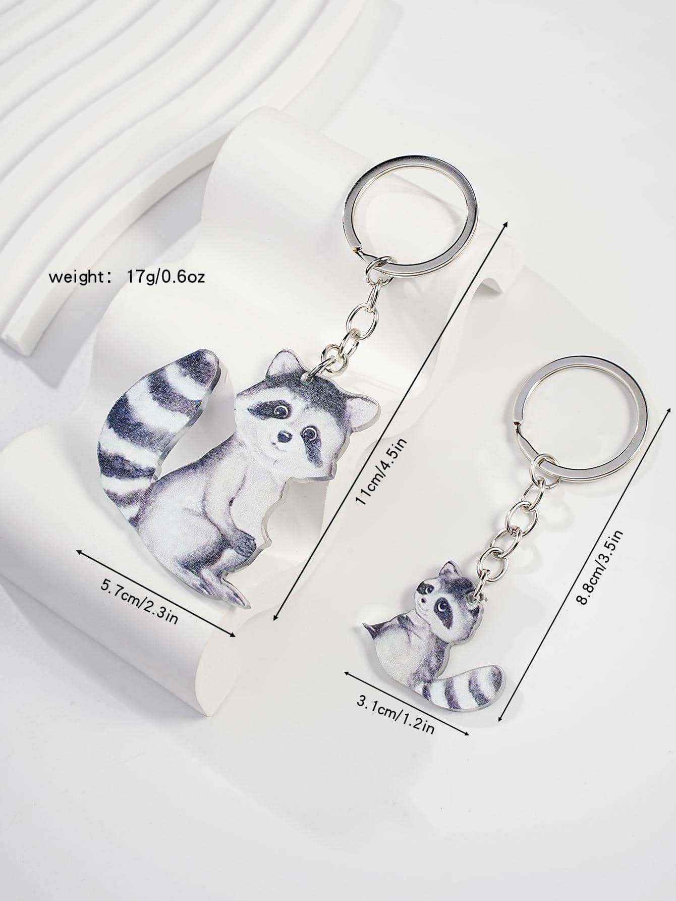 Modern Animal Metal Couple Keychain Set