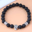 Geometric Alloy Owl Volcano Stone Bracelet