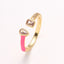 Simple Heart Shape Zircon 18K Gold Plated Open Ring - Minimalist Design Fashion Statement Ring