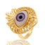 Fashion Copper Plated Real Gold Evil Eye Women's Simple Tail Ring