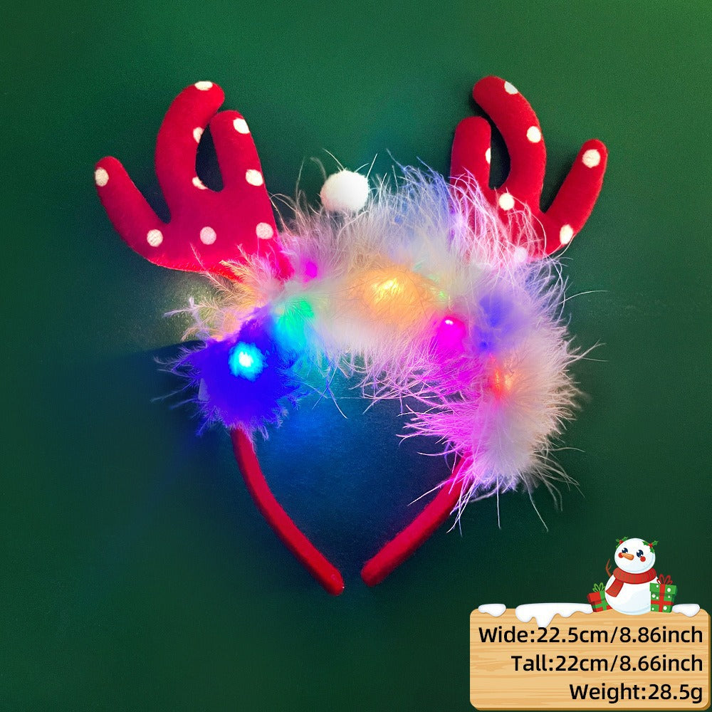 Christmas LED Light-Up Reindeer Antler Headband