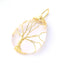 Elegant Gold & Silver Wire Wrapped Teardrop Natural Crystal Gemstone Pendant Necklace for Women