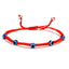 Evil Eye Turtle Bead Unisex Bracelet with Red and Black Braided Rope