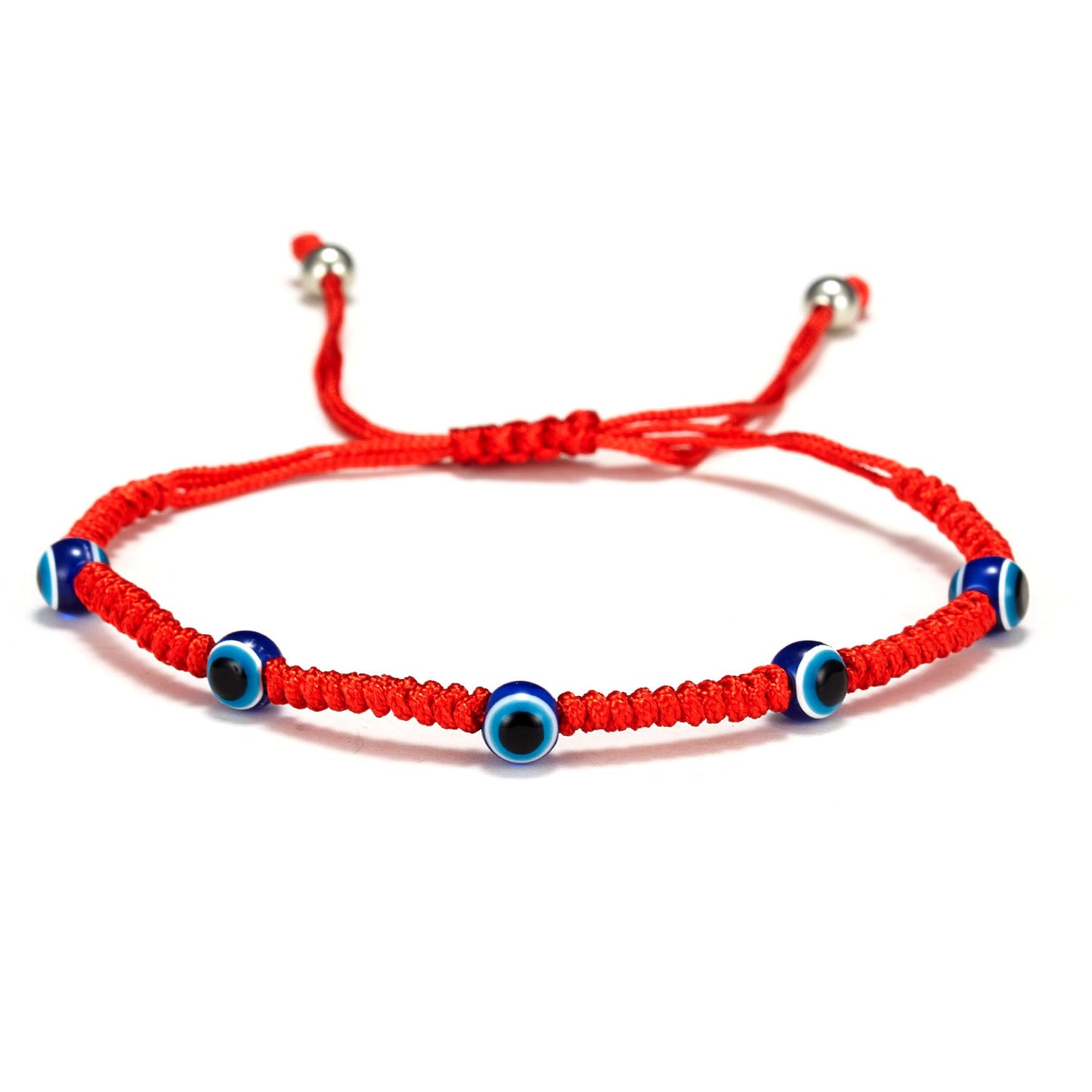 Evil Eye Turtle Bead Unisex Bracelet with Red and Black Braided Rope