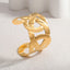 18K Gold Plated Geometric Stainless Steel Adjustable Bangle Bracelet