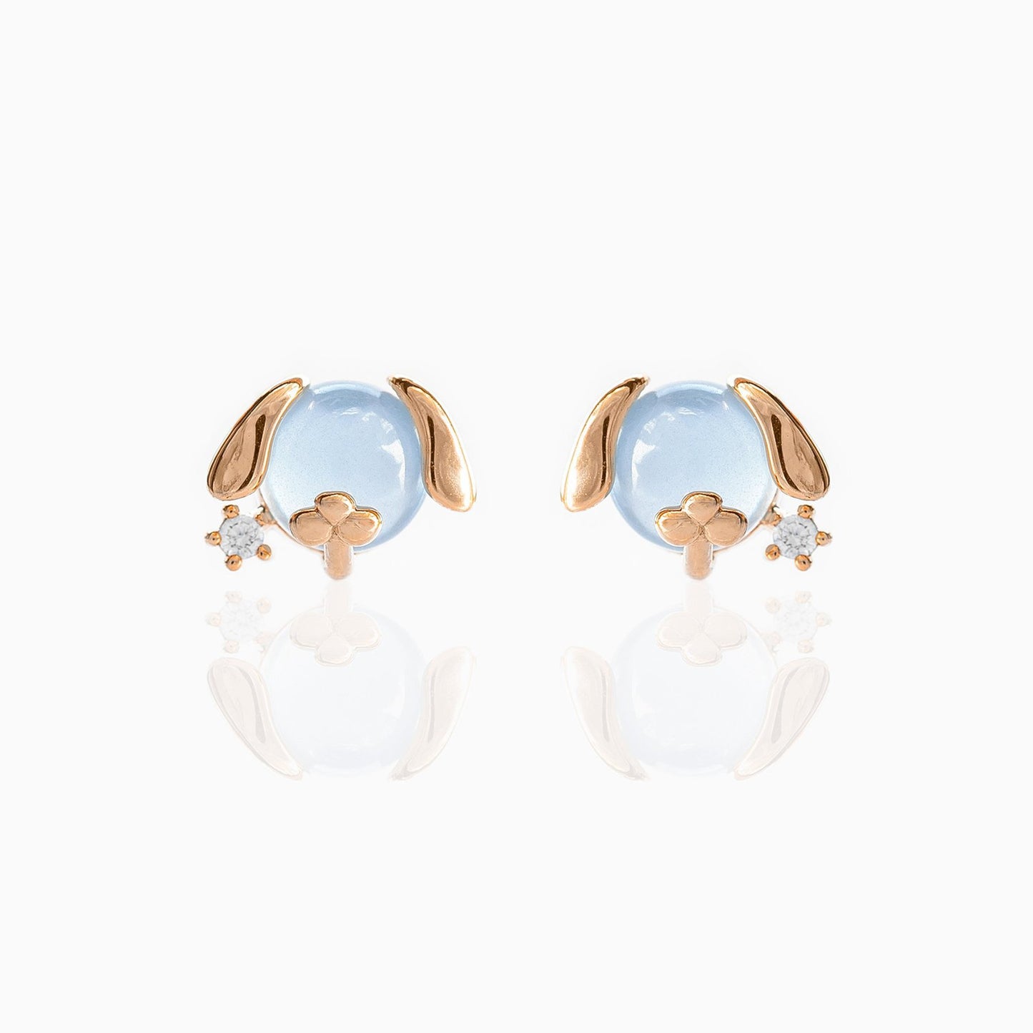 Retro Animal Head Gold Plated Zircon Copper Stud Earrings - Unique Design Series