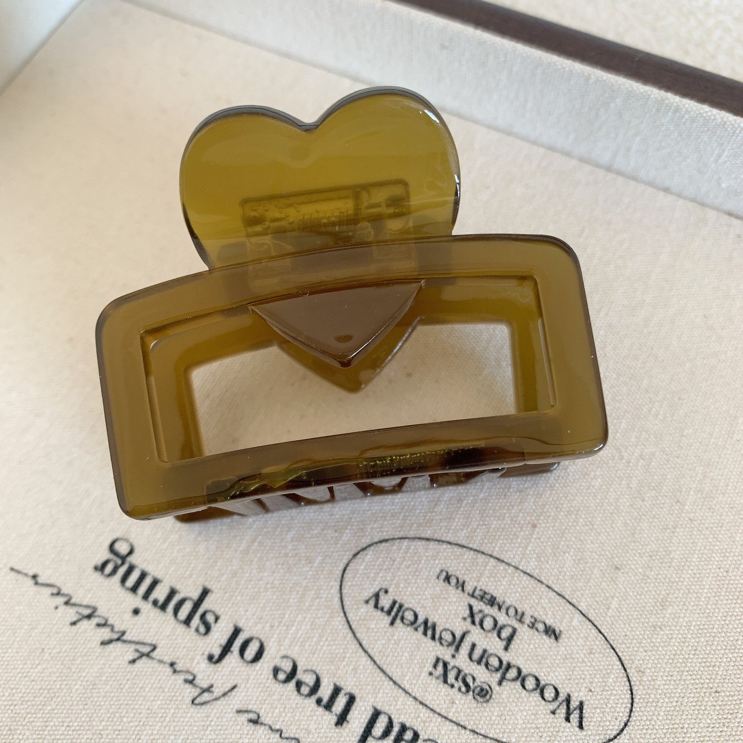 Vintage Heart & Square Acetate Hair Claw Clip Set