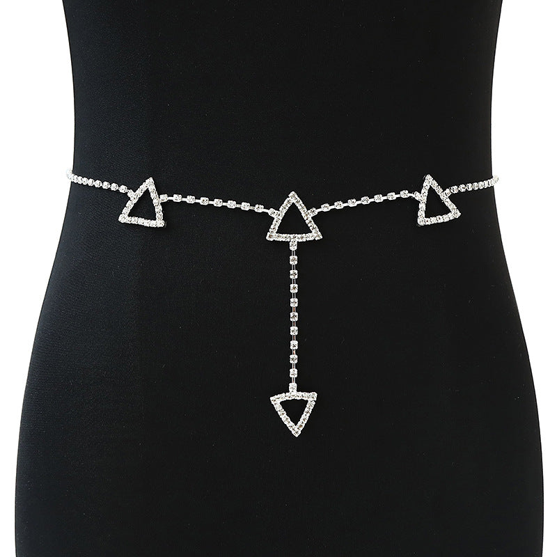 Simple Heart Shape Rhinestone Alloy Women's Chain Belt