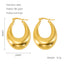 1 Pair Retro 18K Gold Plated Stainless Steel Hollow Polished Earrings