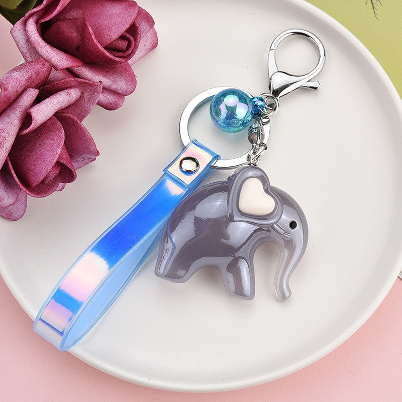 Acrylic Cartoon Elephant Keychain Pendant for Women's Bag