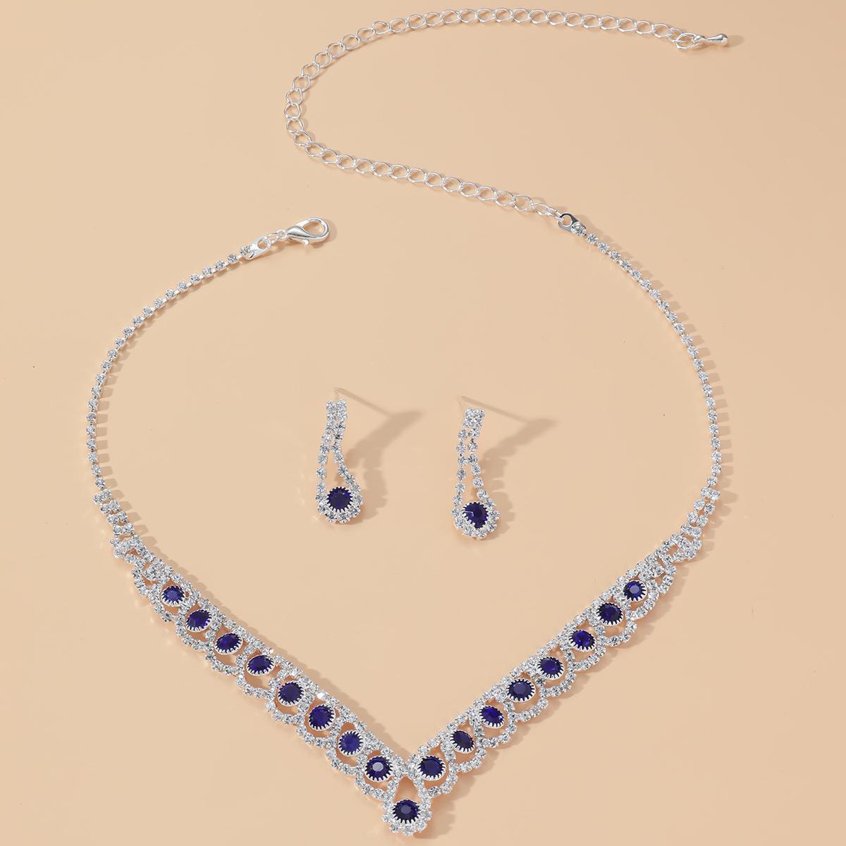 Fashion Colorful Crystal Necklace and Jewelry Set