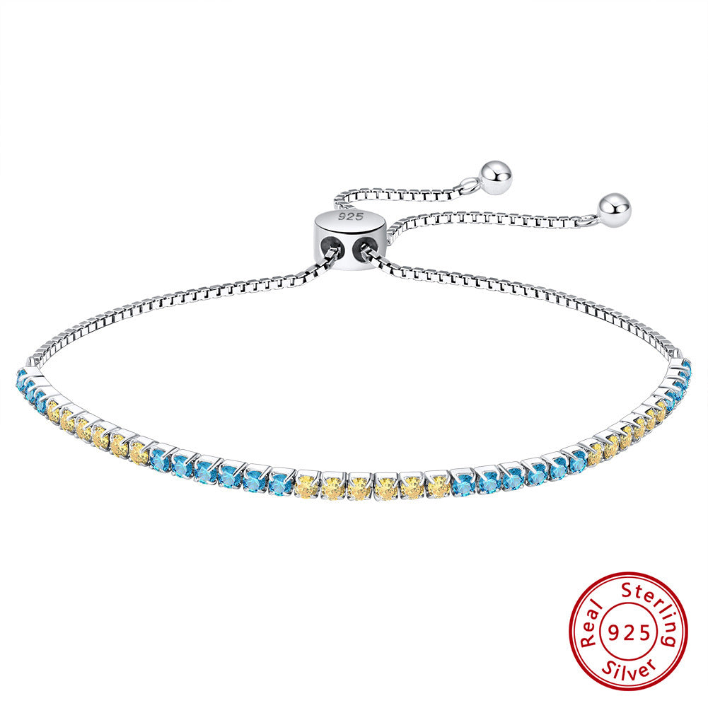 Classic Round Zirconia S925 Sterling Silver Tennis Bracelet