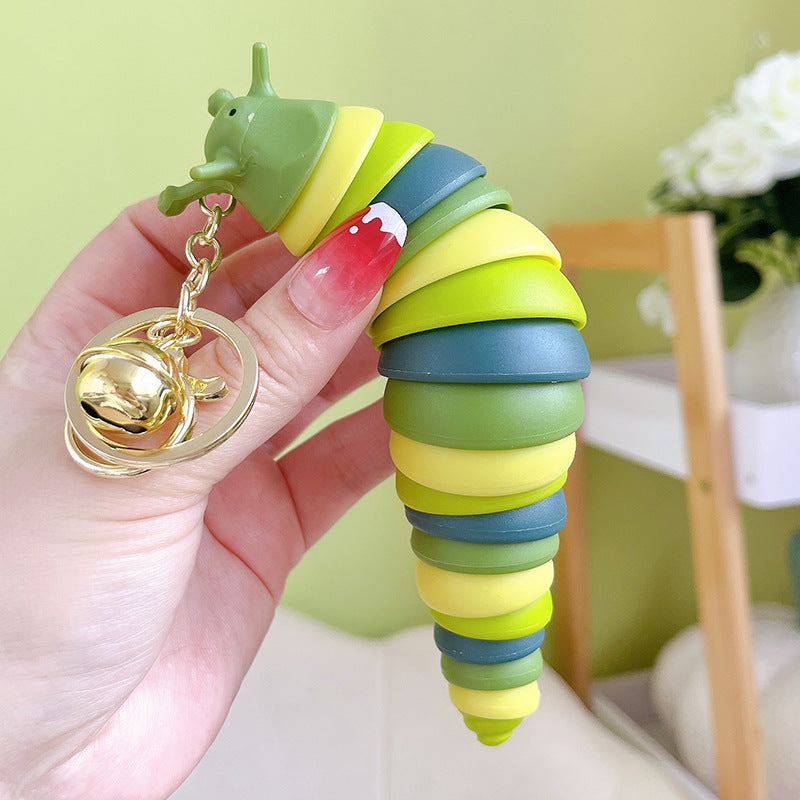 Cute Caterpillar Slug Keychain for Women - Cartoon Bag Charm and Car Accessory