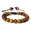 Ethnic Geometric Natural Stone Tiger Eye Beaded Adjustable Bracelet