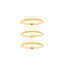 18K Gold Plated Stainless Steel Rhinestone Stackable Ring Set