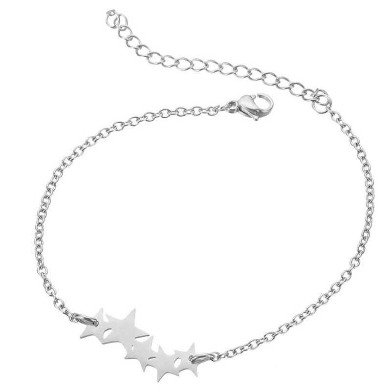 Stainless Steel 18K Gold Plated Geometric Star Friendship Bracelets