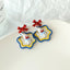 Fashion Cartoon Enamel Butterfly Bow Drop Earrings