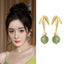 Elegant Leaf Fan-Shaped Copper Drop Earrings