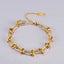 Simple Knot Titanium Steel 18K Gold Plated Bracelet and Necklace Set