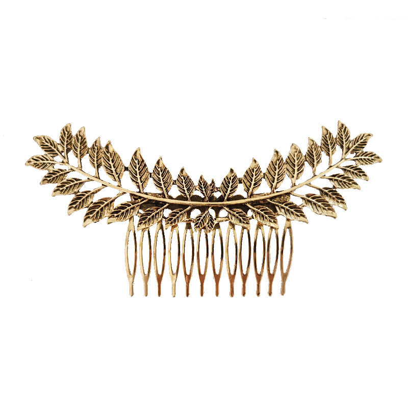 Alloy Geometric Vintage Leaf Hair Comb Accessory