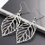 Simple Style Leaf Alloy Hollow Out Women's Earrings