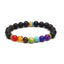 Fashion Multicolor Lava Stone & White Agate Beaded Bracelets