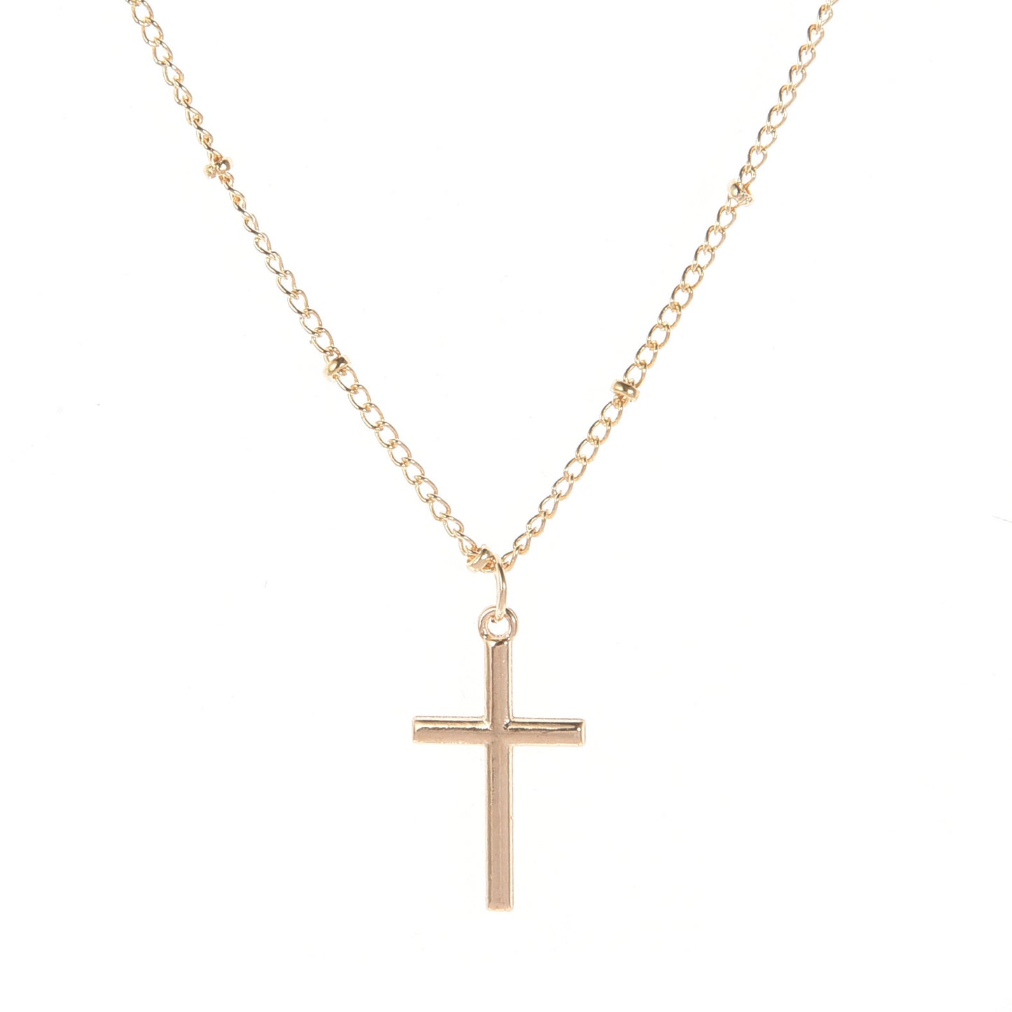 Fashion Geometric Cross Gold Plated Alloy Necklace