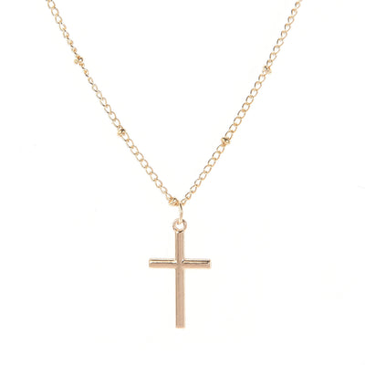 Fashion Geometric Cross Gold Plated Alloy Necklace