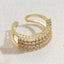 Elegant Geometric 14K Gold Plated Zircon Open Ring