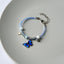 Simple Blue Butterfly Alloy Knitting Bracelet for Women