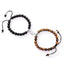 Fashion Round Stainless Steel Natural Tiger Eye Stone Magnetic Couple Bracelets