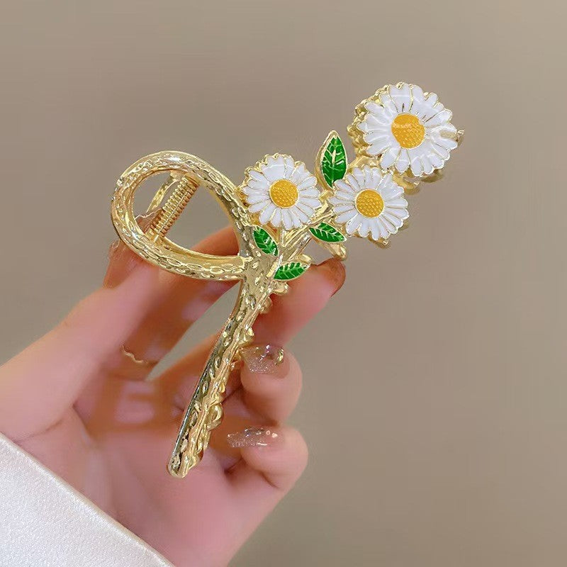 Women's Floral Rhinestone Pearl Hair Claw Clip