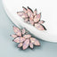 Geometric Flower Color Rhinestone Stud Earrings