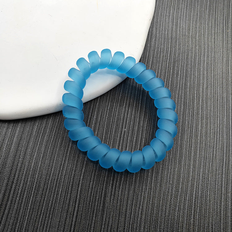 Simple Solid Color Rubber Hair Tie & Frosted Traceless Head Rope Set