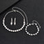 Fashion Rhinestone Tassel Silver Plated Necklace and Earrings Set