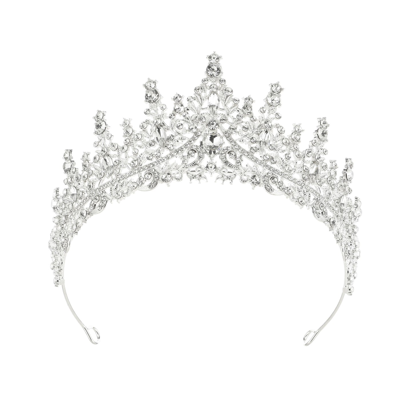 Simple Alloy Zircon Inlay Crown Tiara Headband Bridal Hair Accessories