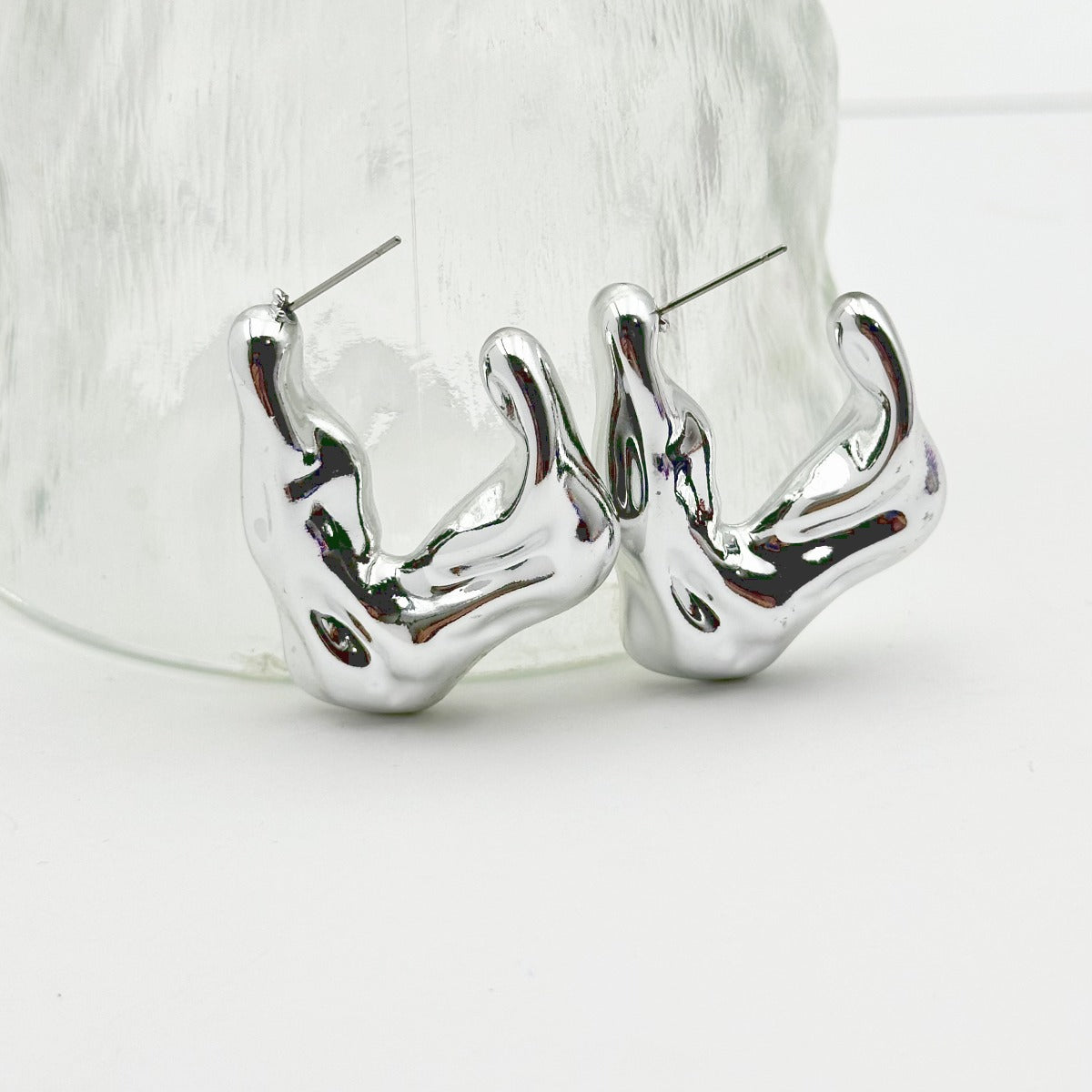 1 Pair Hip-Hop Acrylic Plating Fluid Punk Earrings