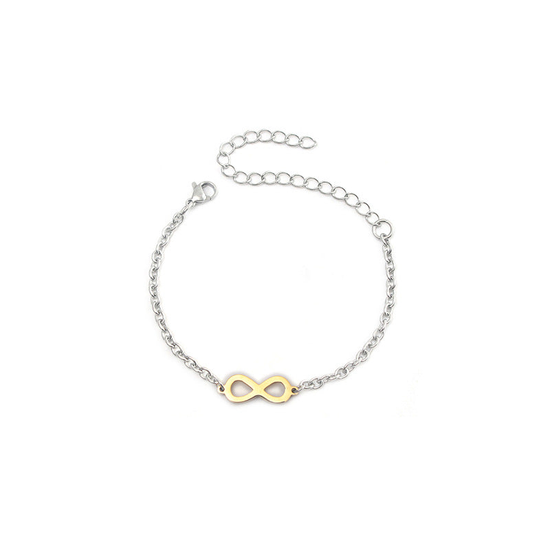 Lucky Number 8 Minimalist Stainless Steel Bracelet for Women