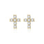 Sterling Silver Moissanite Cross Stud Earrings