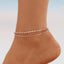 Shiny Multi-Layer Rhinestone Metal Beaded Anklet