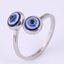 Fashion Stainless Steel Demon Eye Ring with Crystal Inlay