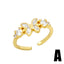 Retro Devil's Eye Butterfly 18K Gold Plated Open Ring with Artificial Pearls and Zircon