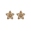 Elegant Gold Plated Pentagram Zircon Stud Earrings for Women