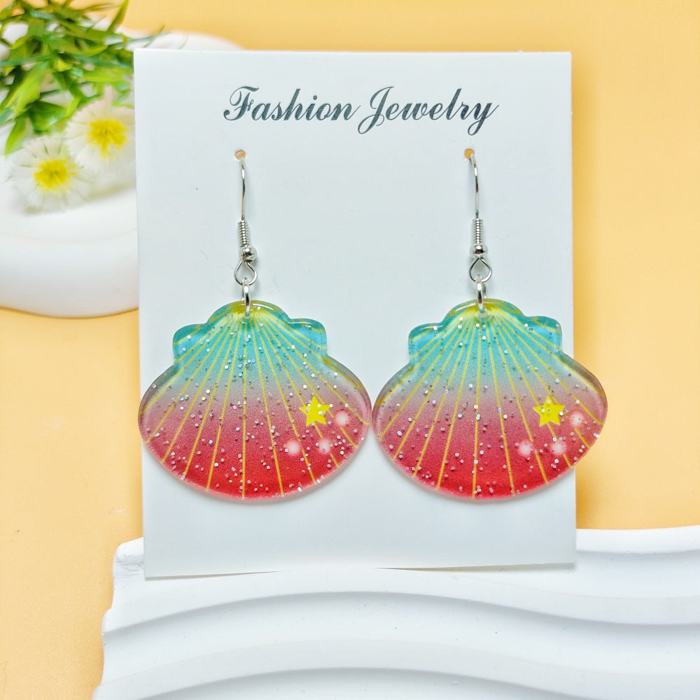 1 Pair Simple Style Shell Arylic Drop Earrings