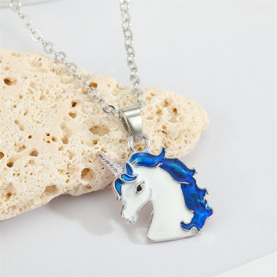 Korean Cute Colorful Pegasus Pendant Necklace Jewelry